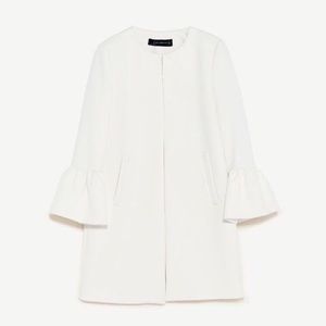 ❌SOLD❌ Zara Ruffle Sleeve Coat Size Small
